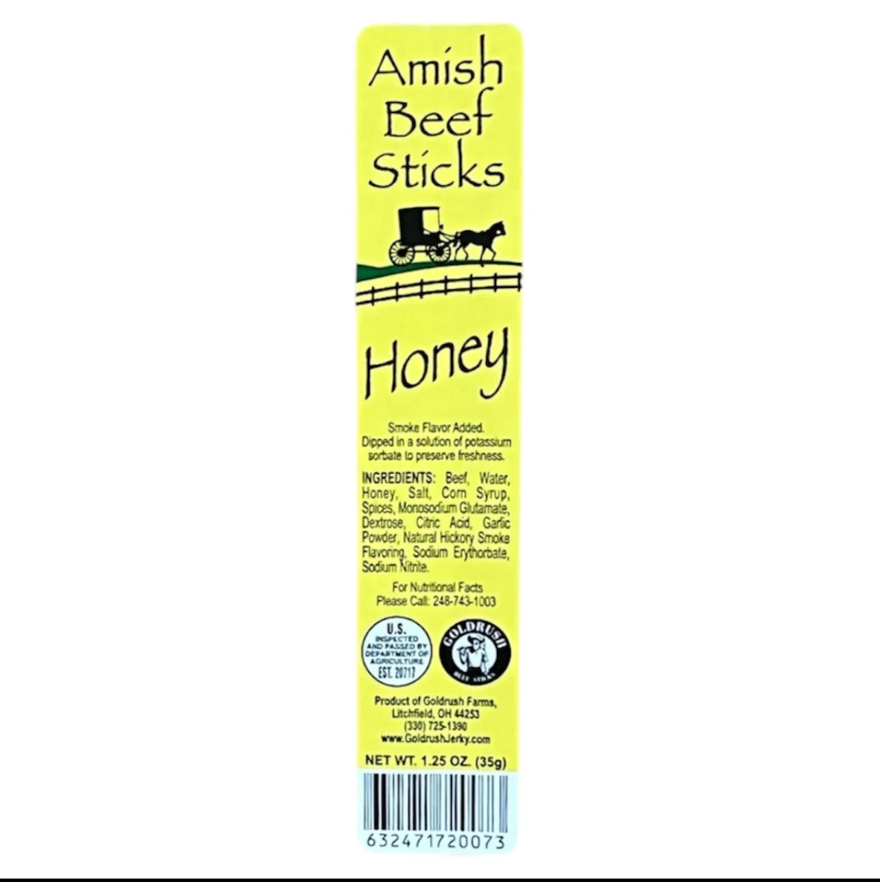 Amish Honey Beef sticks 24ct full box