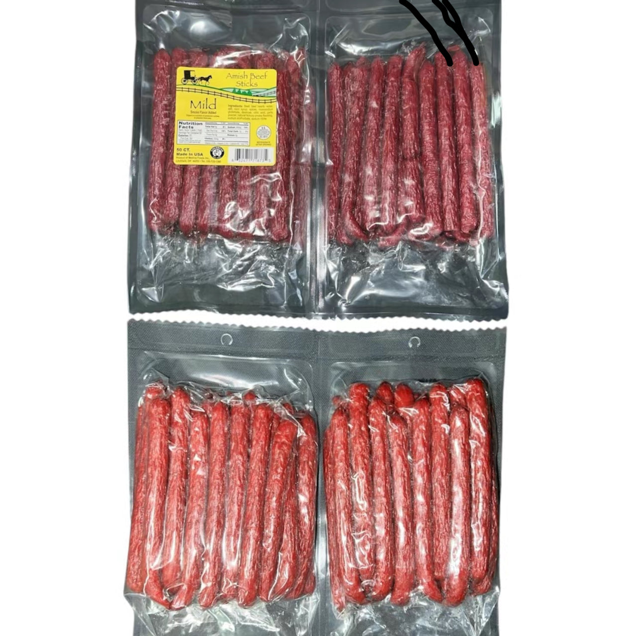 Amish Beef Sticks 50ct Saddle Bag