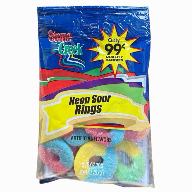 Stone Creek Gummi Rings- 6 Packs of 2.5oz Each - Total 15oz - Quality Candies with Natural & Artificial Flavors