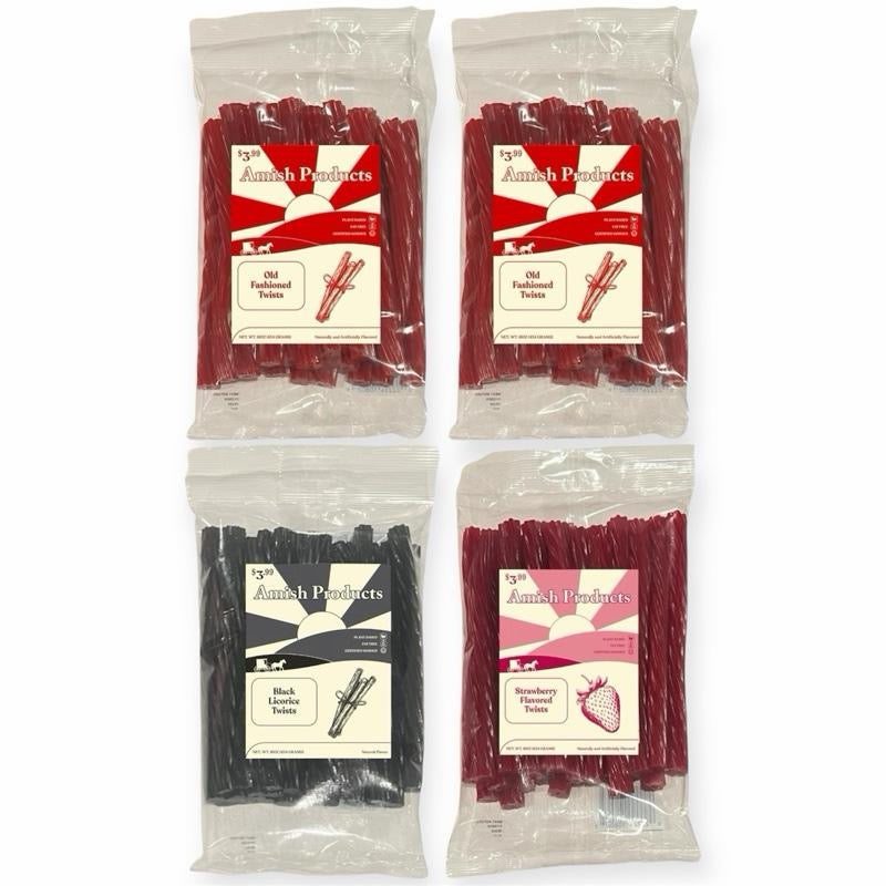Licorice 4 pack - 7 Delicious Flavors - Amish Products - 16oz Bags