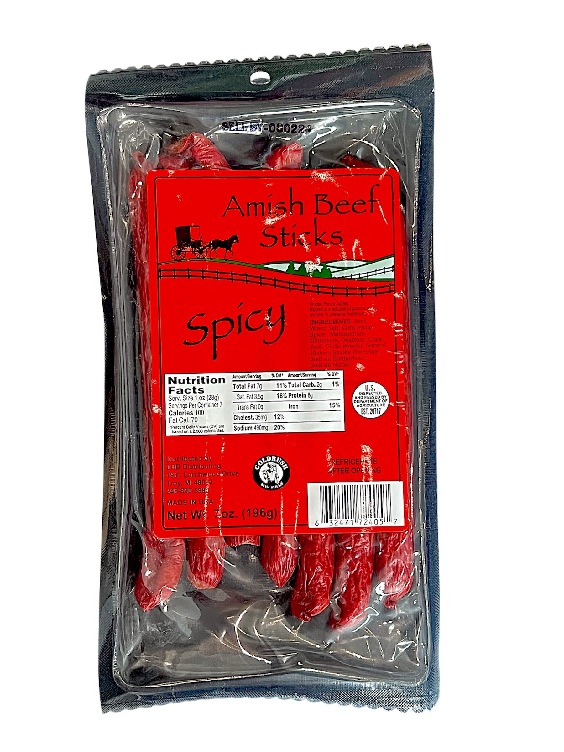 Amish Spicy Beef Sticks 7oz