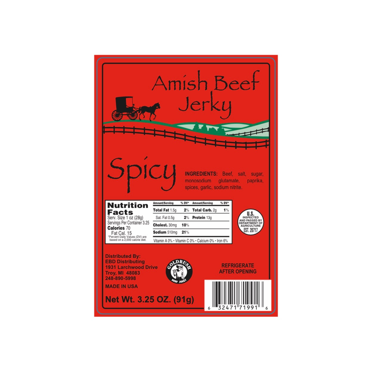 Amish Spicy Beef Jerky