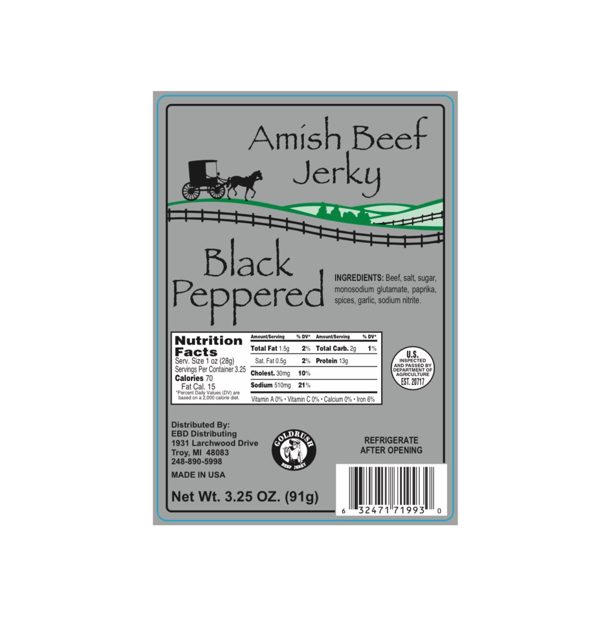 Amish Black Pepper Beef Jerky
