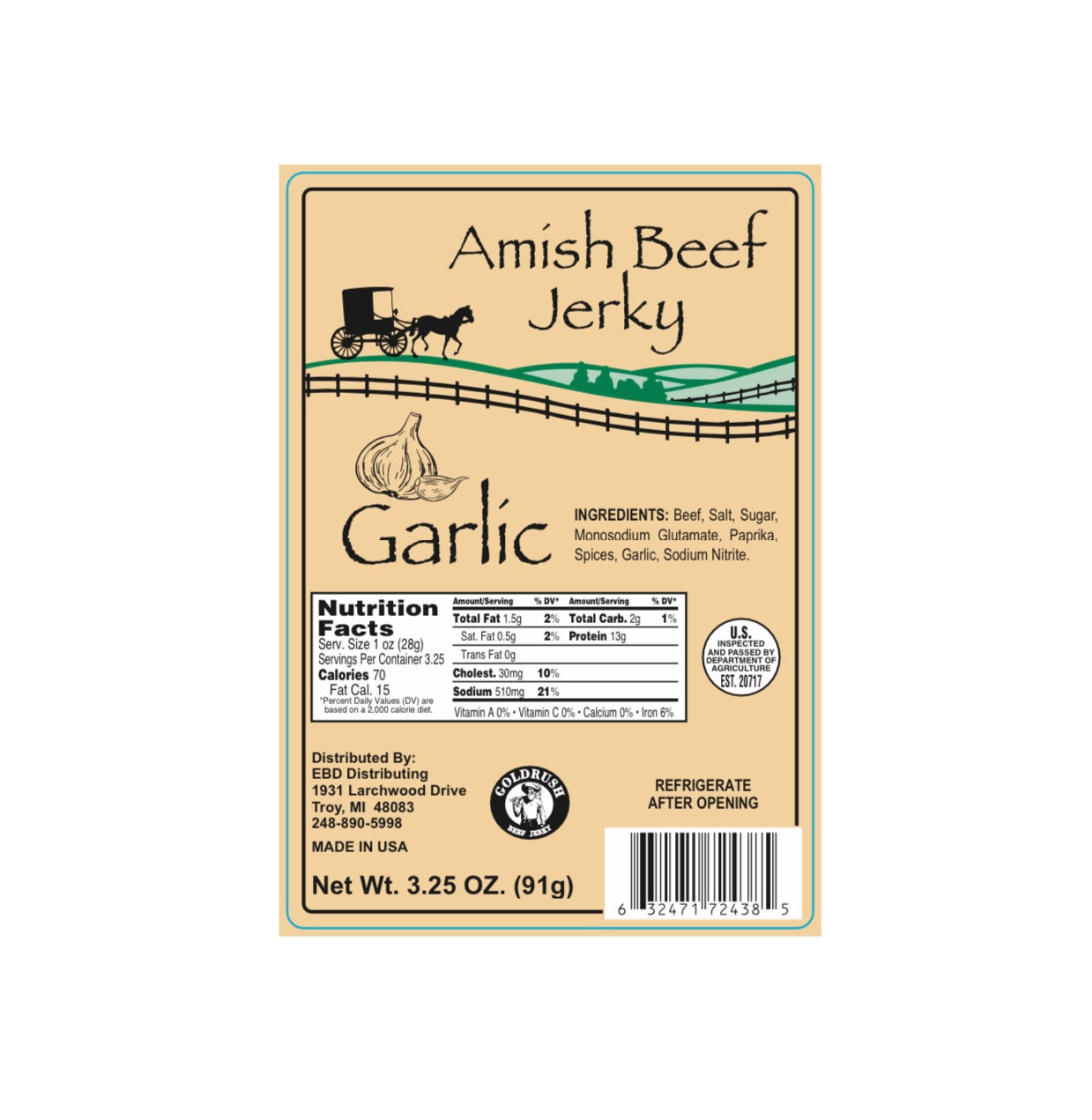 Amish Garlic Beef Jerky